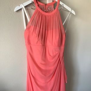 Coral halter dress